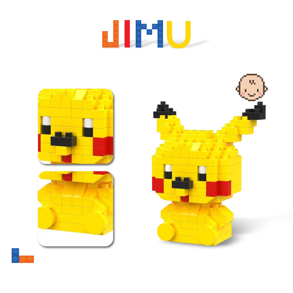 JIMU Plain Baby Block Series Q5011 Picachuu Cute Cartoon Nano Block ...