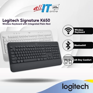 Logitech Signature K650 Wireless Comfort Keyboard with Spill-Resistant Design, Integrated Palm Rest, Office Keyboard
