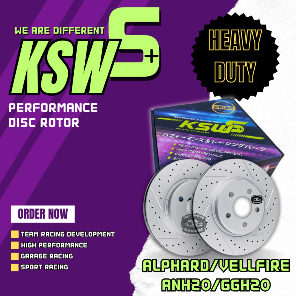 TOYOTA ALPHARD/VELLFIRE ANH20/GGH20 - KSW S+ Performance Disc Rotor ...