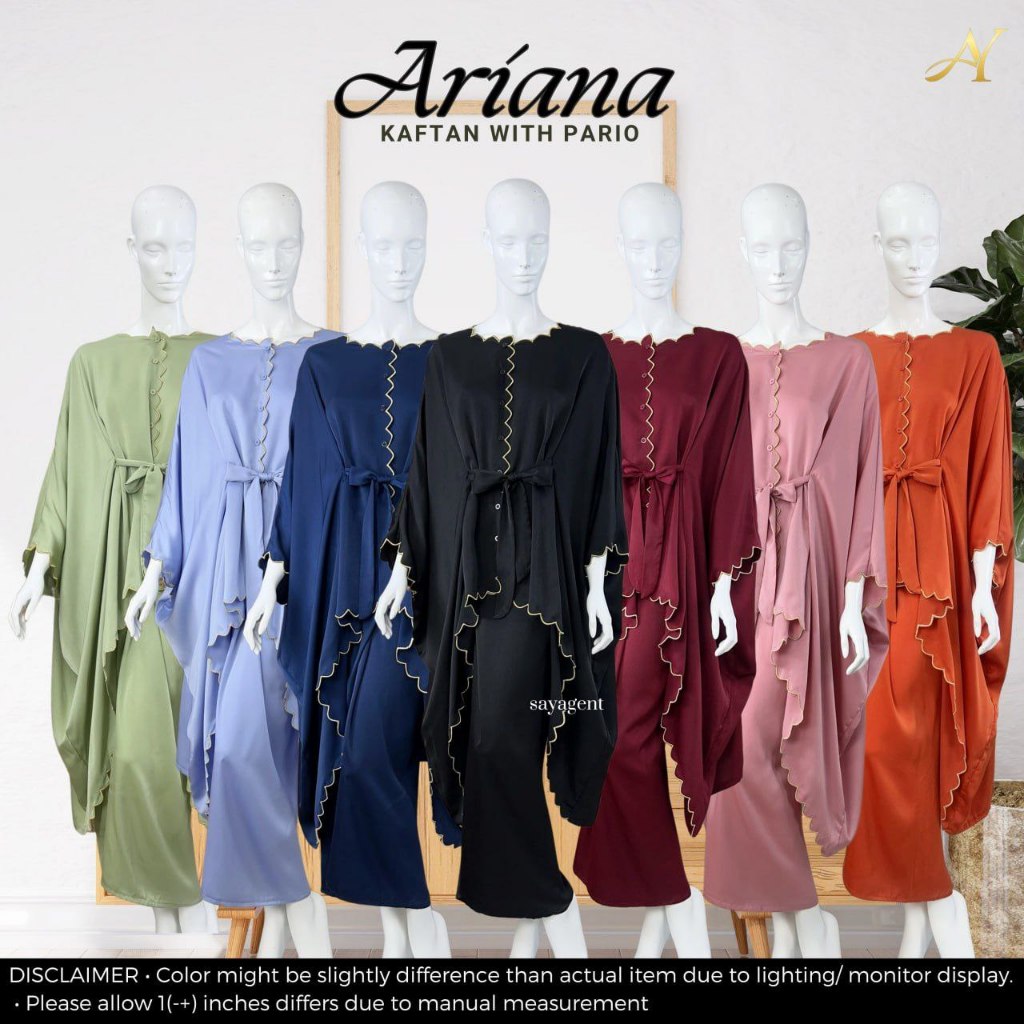 KAFTAN WITH PARIO ARIANA RAYA 2025(sila pm admin sebelum order ...