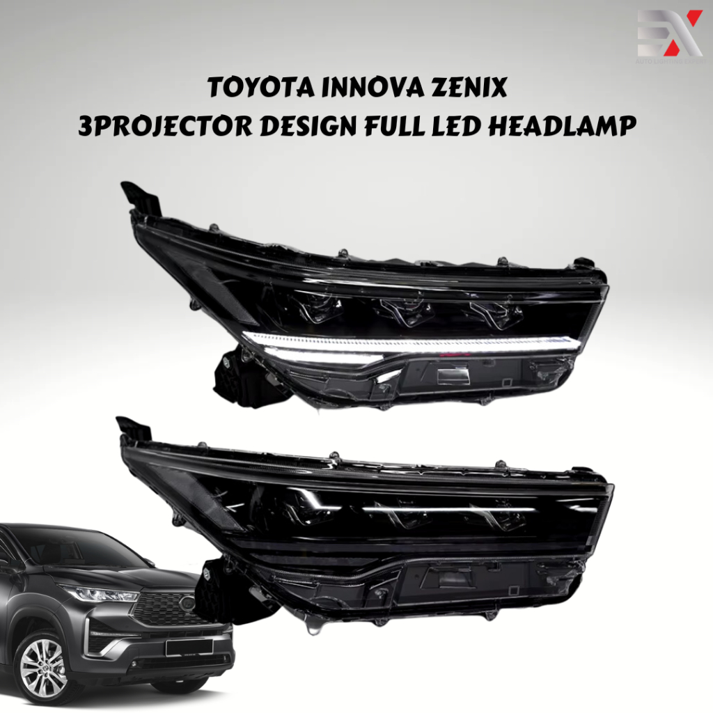 TOYOTA INNOVA ZENIX LED HEADLAMP - 3PROJECTOR DESIGN - RUNNING SIGNAL ...