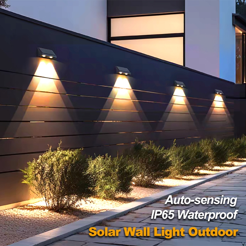 Solar Garden Step Stair Post Wall Light Outdoor Waterproof Courtyard ...