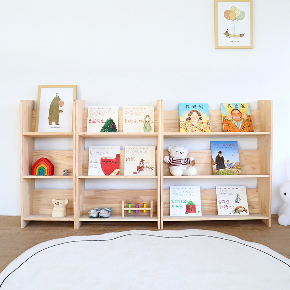 Solid Wood Combined Bookcase Multi-Layer Small Bookshelf Children's ...