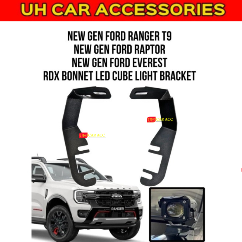SEPASANG RDX 4WD Bonnet LED Bracket for Ford Ranger Next Gen T9 XL XLT ...