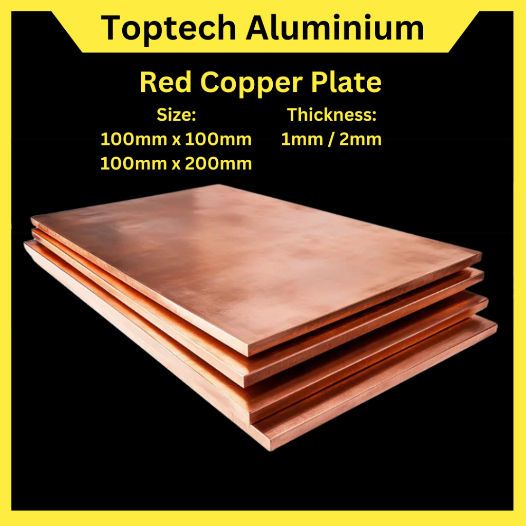 1pc 99.9% Pure Copper Cu Metal Sheet Plate 2 X 100 X 100 Mm 90 Day