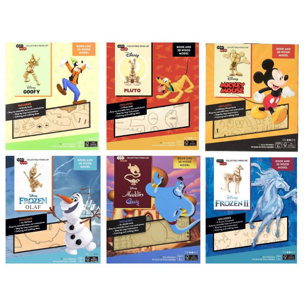 IncrediBuilds Book & 3D Wood Model Disney (1 Unit Assorted