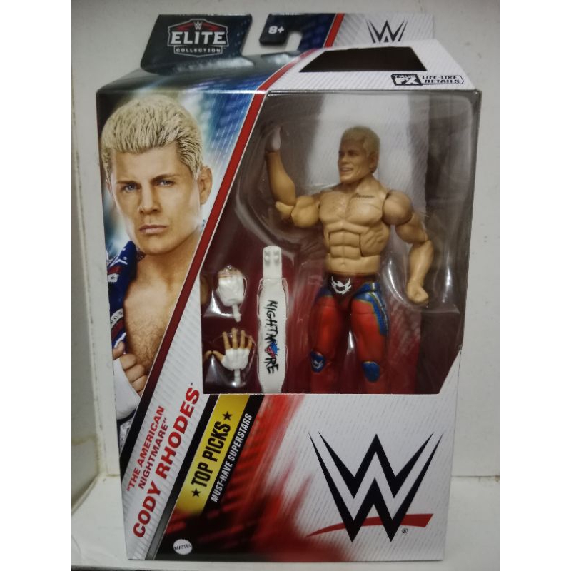 Mattel WWE Cody Rhodes Top Picks Elite Collection Action Figure, articolazione e dettaglio realistico, accessori intercambiabili, 15,2 cm