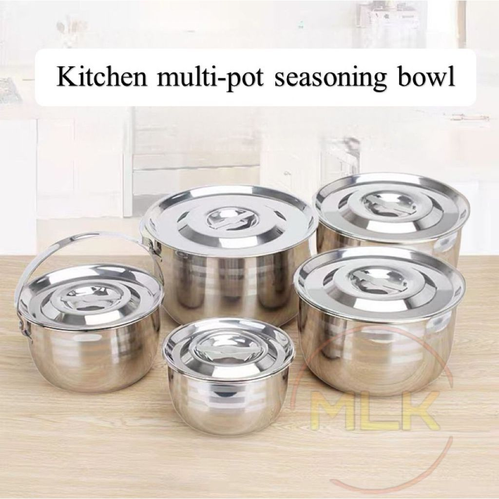 MLK STAINLESS STEEL EXTRA THICK PORTABLE SOUP POT WITH LID/KITHCHEN ...