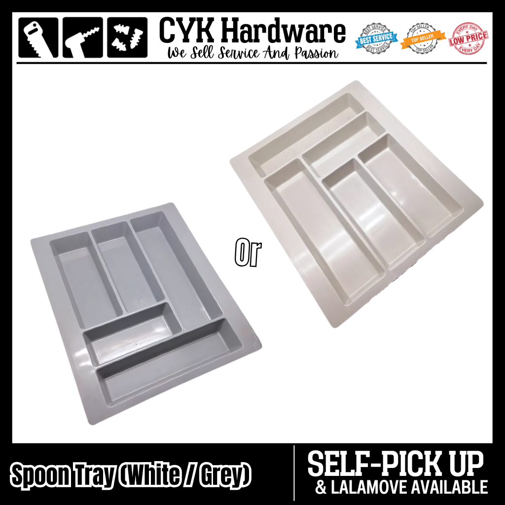 [ Pure White & GREY & WHITE ] PVC Spoon Tray Fork Knife Cutlery Tray ...