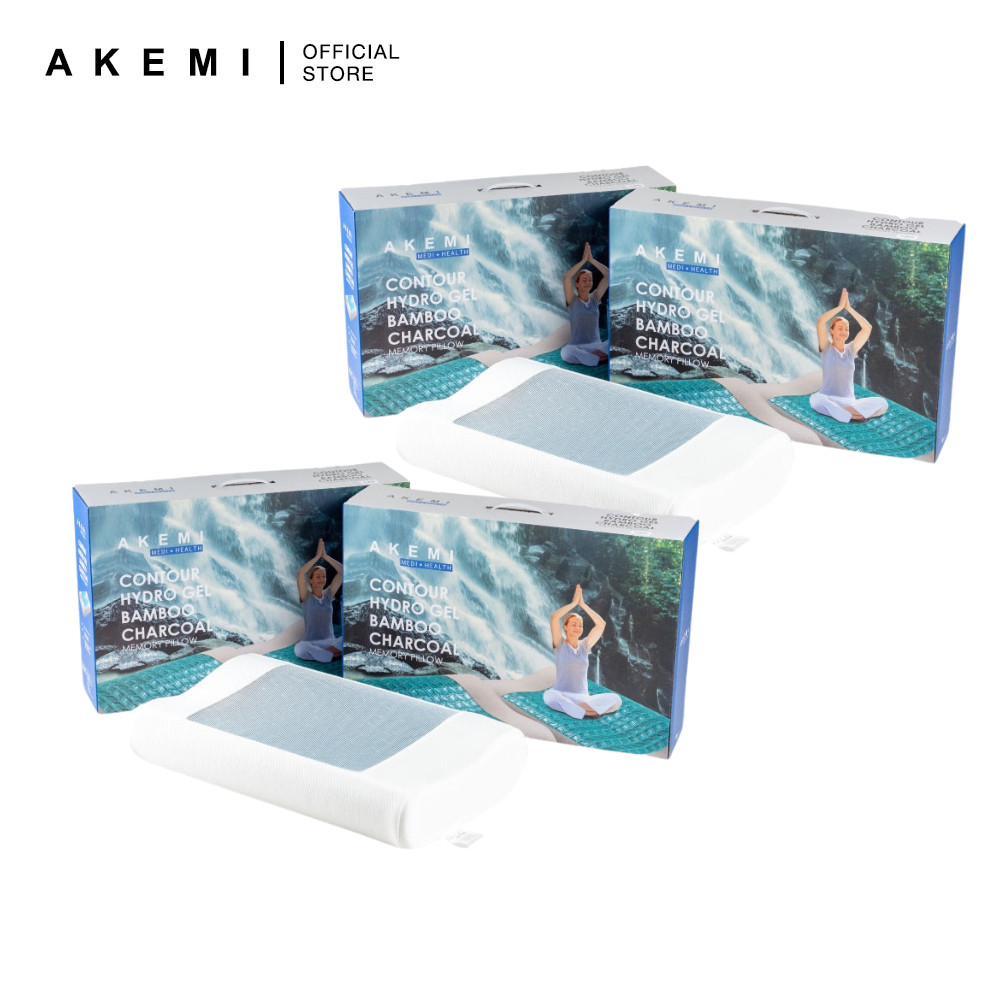 B1F1] AKEMI M+H Contour Hydro Gel Bamboo Charcoal Memory Pillow