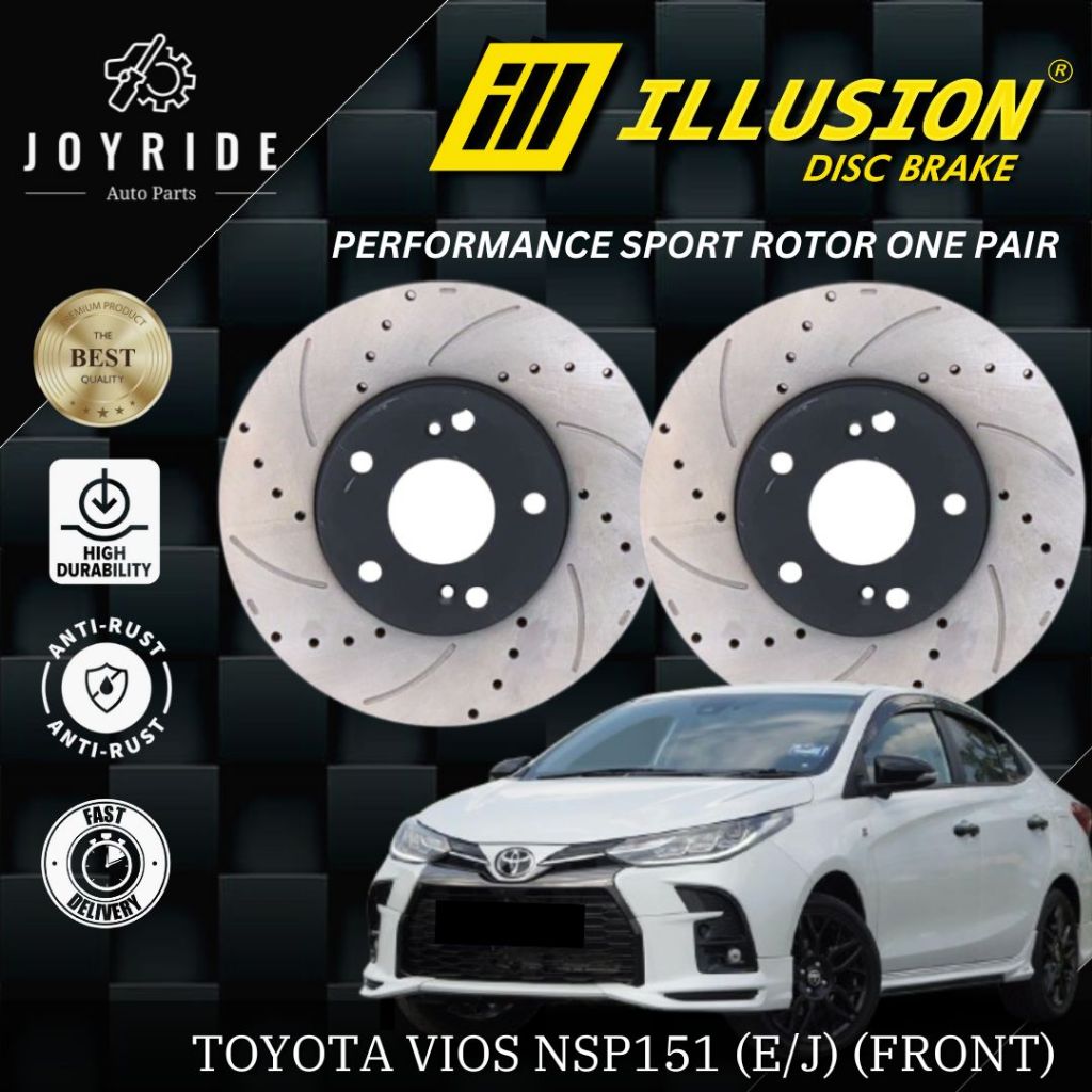 ILLUSION TOYOTA VIOS NSP151 SPEC (E/J) FRONT (DEPAN) DISC ROTOR SPORT ...