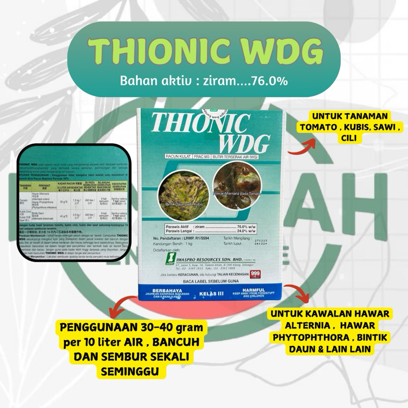 1KG THIONIC WDG IMASPRO ZIRAM FUNGICIDE / RACUN KULAT HAWAR BINTIK DAUN ...