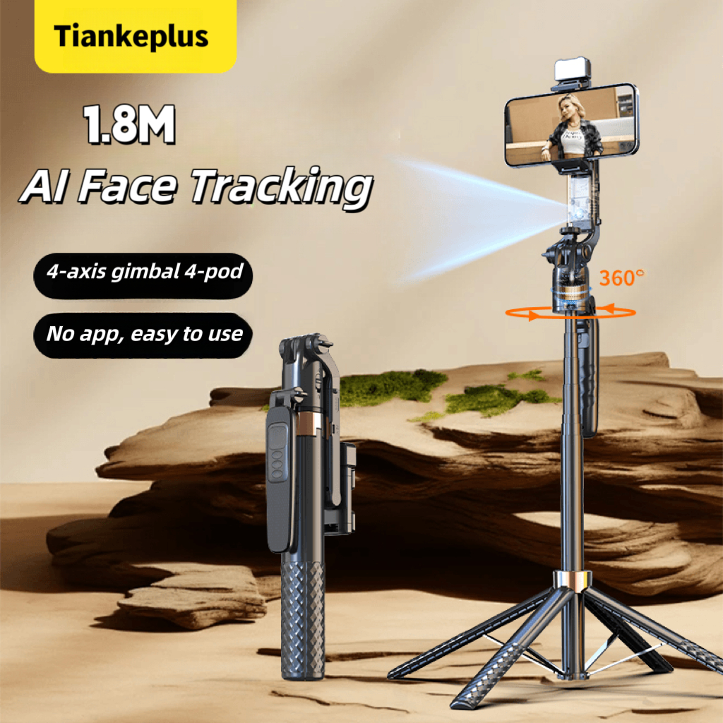 AI Smart Dual-Sided 360° Selfie Stick with Tripod | Bluetooth Remote ...