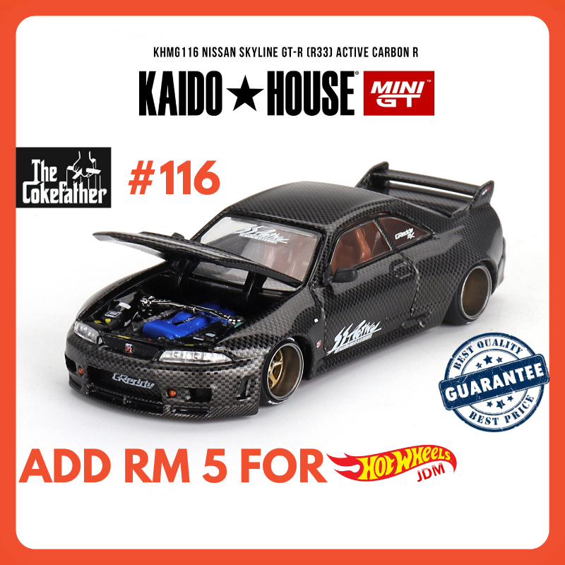 MINI GT KAIDO HOUSE 116 Nissan Skyline GT-R R33 Active Carbon V1 #116 ...