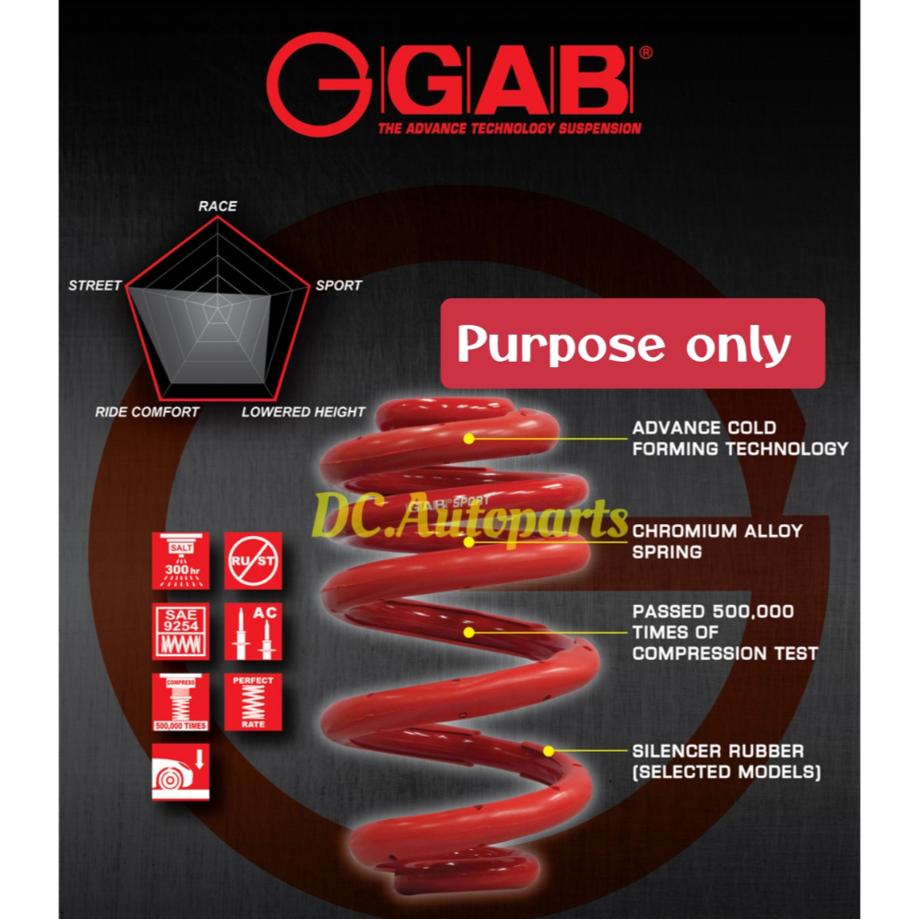 ORIGINAL GAB SPRING SPORT LOWER PERODUA KENARI KELISA 1SET/4PCS ...