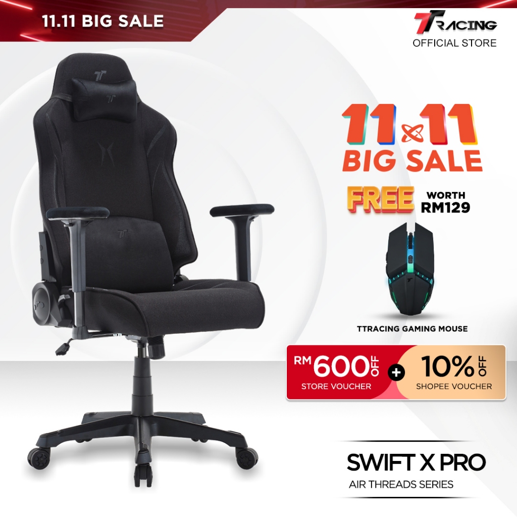 TTRacing Swift X Swift X Pro Gaming Chair Ergonomic Office Chair Kerusi Gaming 2 Years Official Warranty
