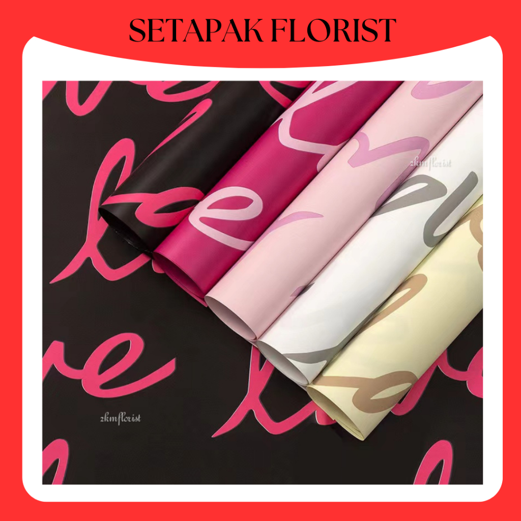 (20PCS) CURSIVE Waterproof Flower Wrapping Paper Bouquet Gift Florist ...