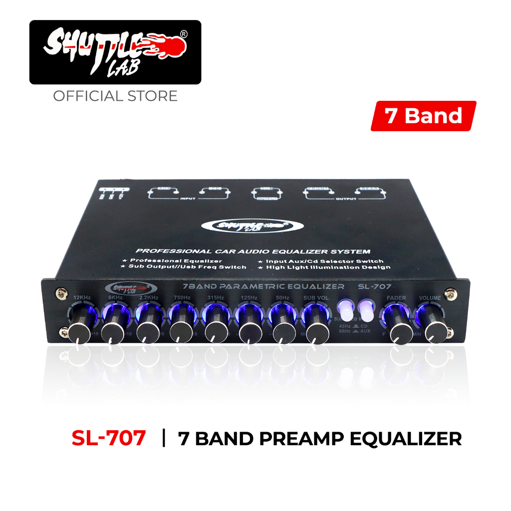 SHUTTLE LAB SL-707 | 7-Band Pre-Amp Parametric PreAmp with Subwoofer ...