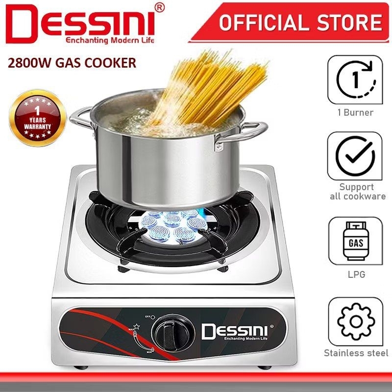 DESSINI ITALY Auto Ignition 8 Jet Gas Cooker Propane LPG Hob 2 Burner ...