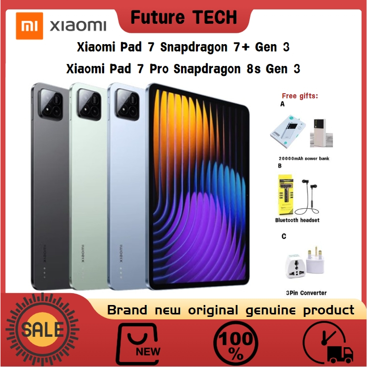 Tablette Xiaomi Pad 7 - Écran 11.2" 3.2K 144Hz, Snapdragon 7+ Gen 3, 8GB RAM 256GB, 8850mAh, 45W, HyperOS (Noir Avec Chargeur)