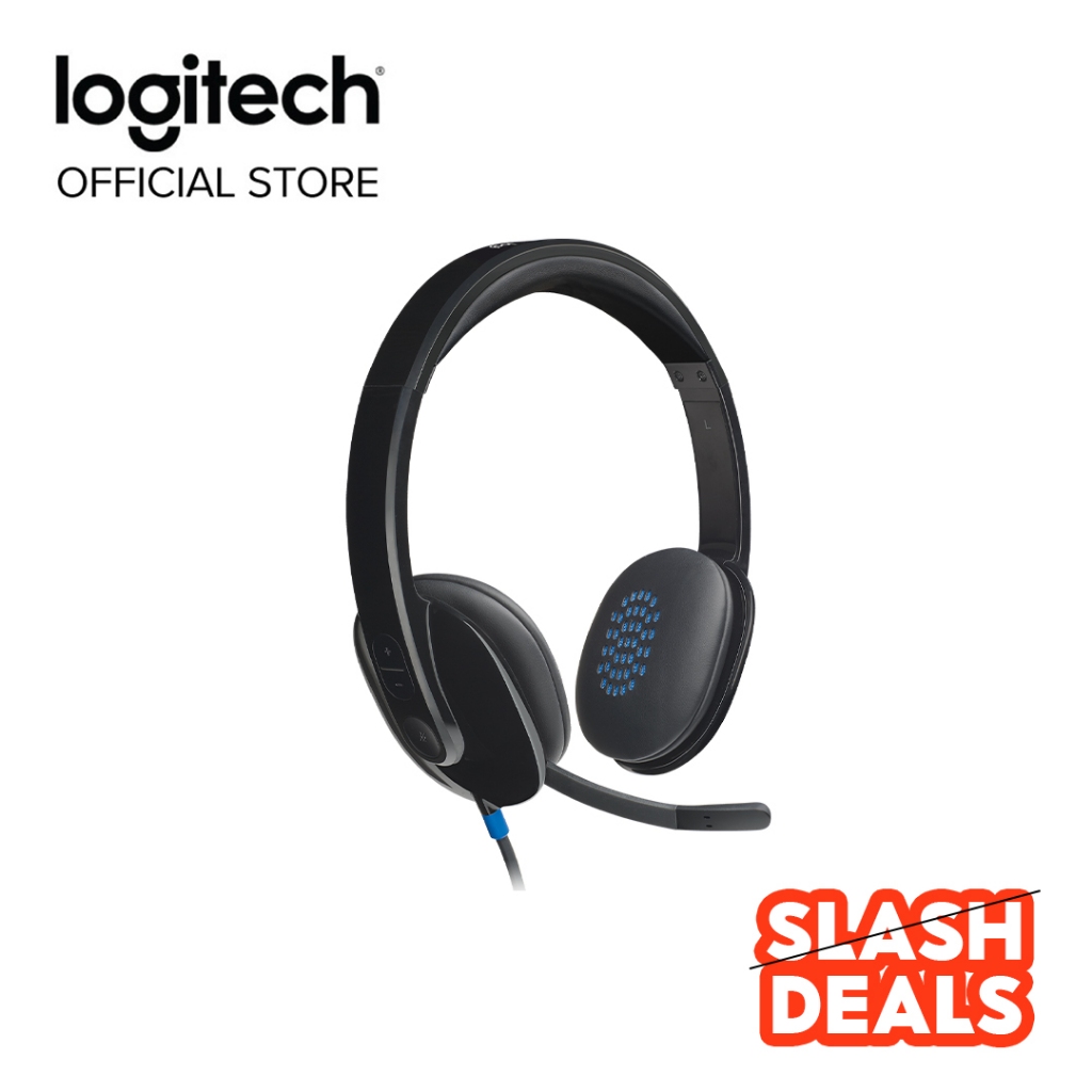 Logitech H540 Wired Headset, Stereo Headphone with Noise-Cancelling ...