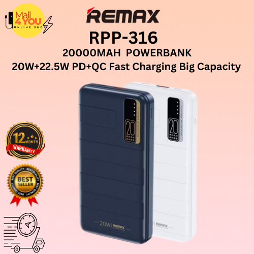 REMAX RPP-316 20000mAh Noah Series 20W+22.5W PD+QC Fast Charging ...