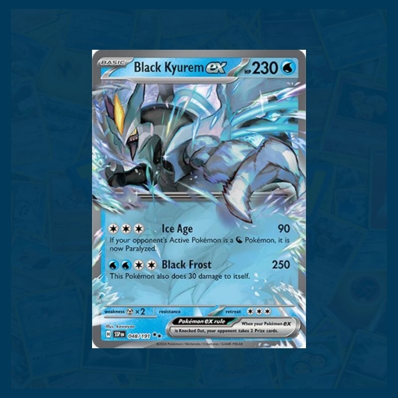 Kyurem Nero ex (Kyurem Noir ex) 048/191 - Ultraboost X Scarlatto e Violetto 8 - Scintille Folgoranti Coffret de 10 Cartes Pokémon Italiennes