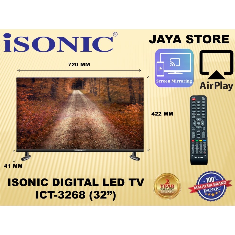 Isonic 32" Frameless Digital Led Tv ICT-3268 (Mytv Ready) (Screen ...