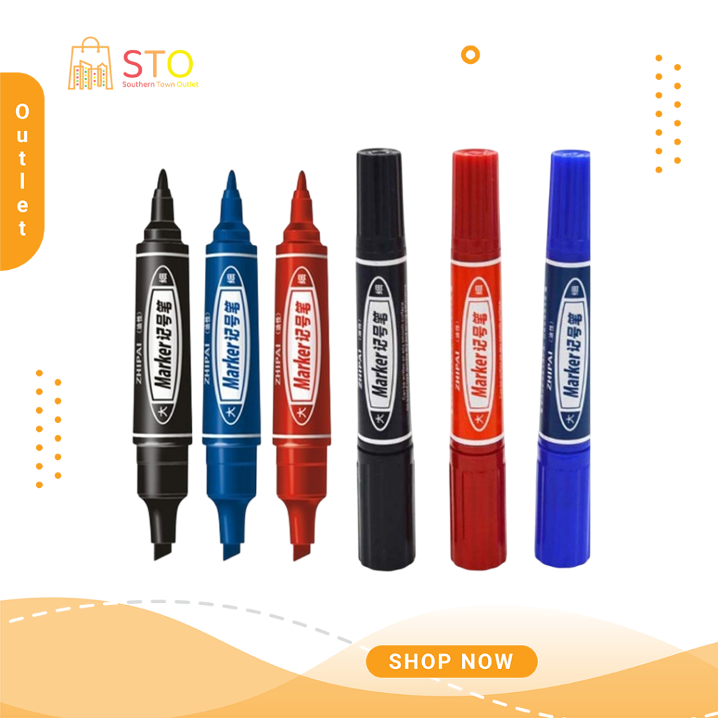 STO Permanent Marker Pen (Black/Blue/Red) Factory Use Remark Pen ...