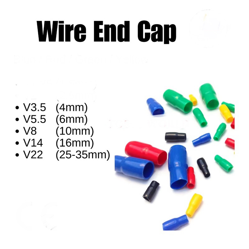 Eco V3.5-V22(10pcs)V38-V100(5pcs) Wire End Cap(Grey/Brown/White/Red ...