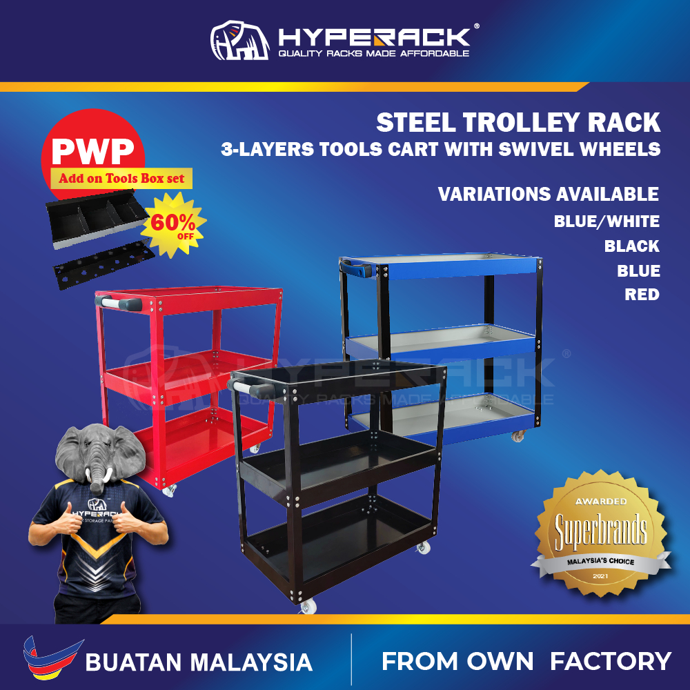 HYPERACK ™️ [High Quality] Trolley Rack Steel Rack Tool Trolley Storage ...