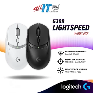 Logitech G309 LIGHTSPEED Wireless Gaming Mouse, Lightweight, LIGHTFORCE Hybrid Switches, HERO 25K Sensor - Black / White