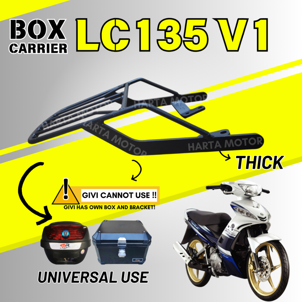 YAMAHA LC135 V1 FIRST MODEL REAR BOX MONORACK BOX CARRIER BRACKET KAKI ...