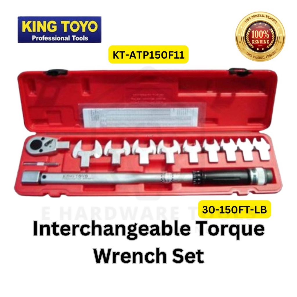 KING TOYO KT-ATP150F11 Interchangeable Torque Wrench Set (30-150FT-LB ...