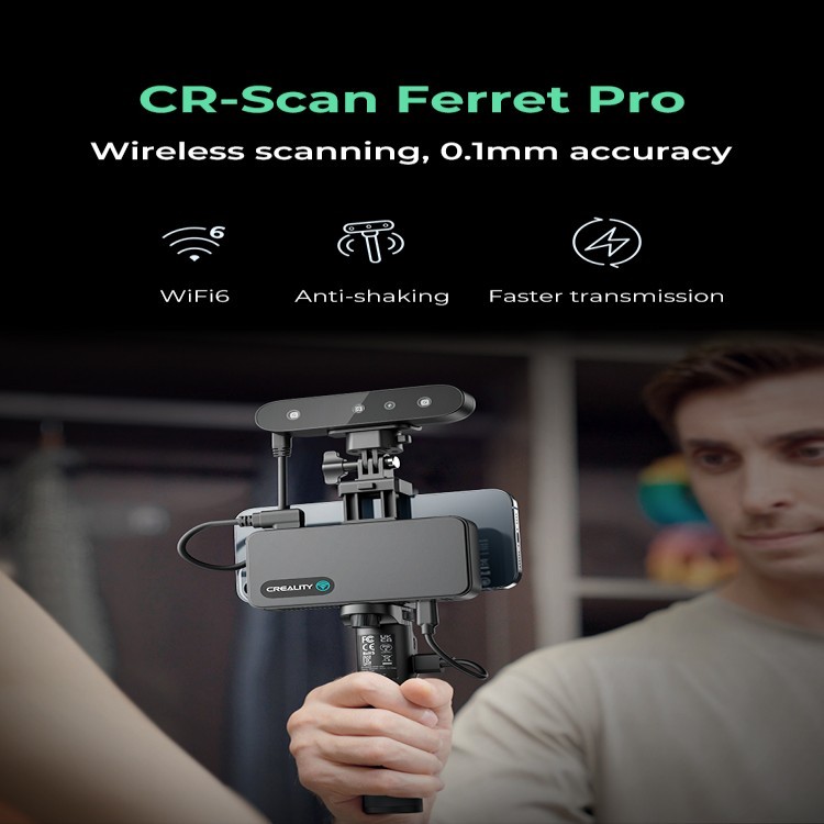 Creality CR-Scan Ferret Pro WiFi 3D Scanner Portable Handheld Anti ...
