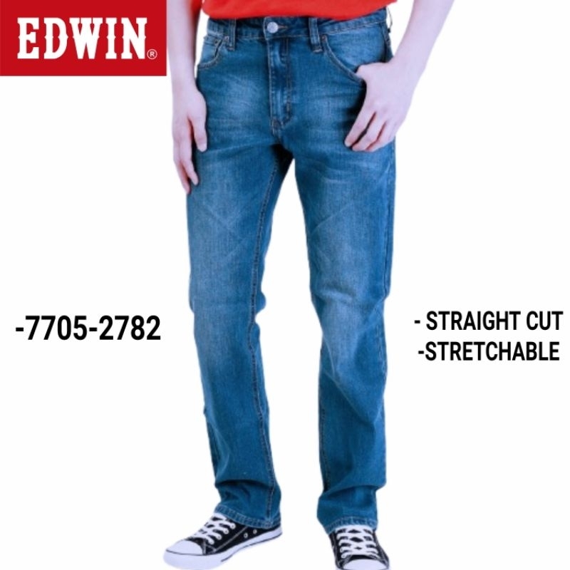 EDWIN ORIGINAL Denim Jeans Straight Cut (505) Stretchable 7705-2782 ...