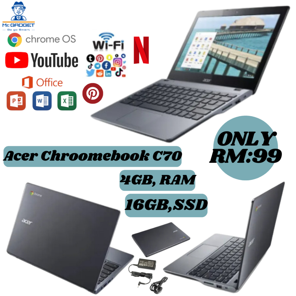 11.6" LCD Screen For Acer Chromebook C720 – 30 Pin HD WXGA, 1366x768, Non-Touch