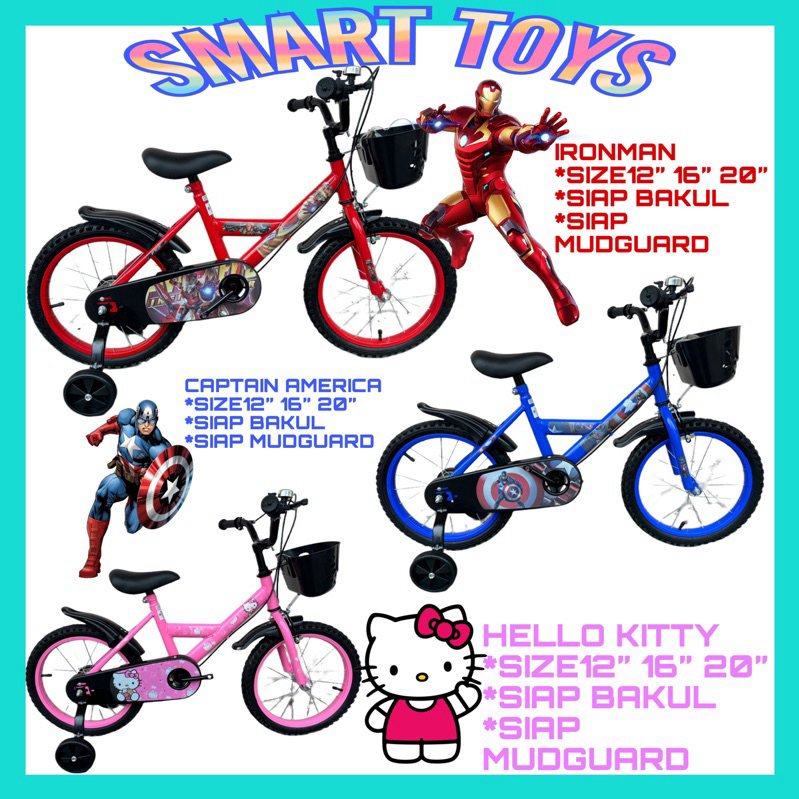 BASIKAL BUDAK 12/16/20 INCH BASIKAL MURAH BASIKAL CARTOON KID RIDE ON ...