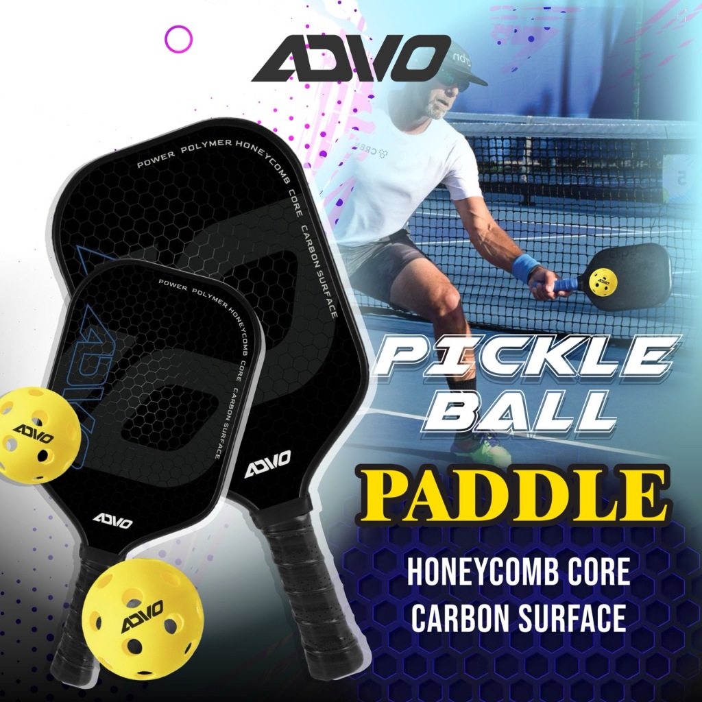 ADVO Sports [Intermediate] Pickleball Paddle ADVO-CF001 Carbon Fiber ...