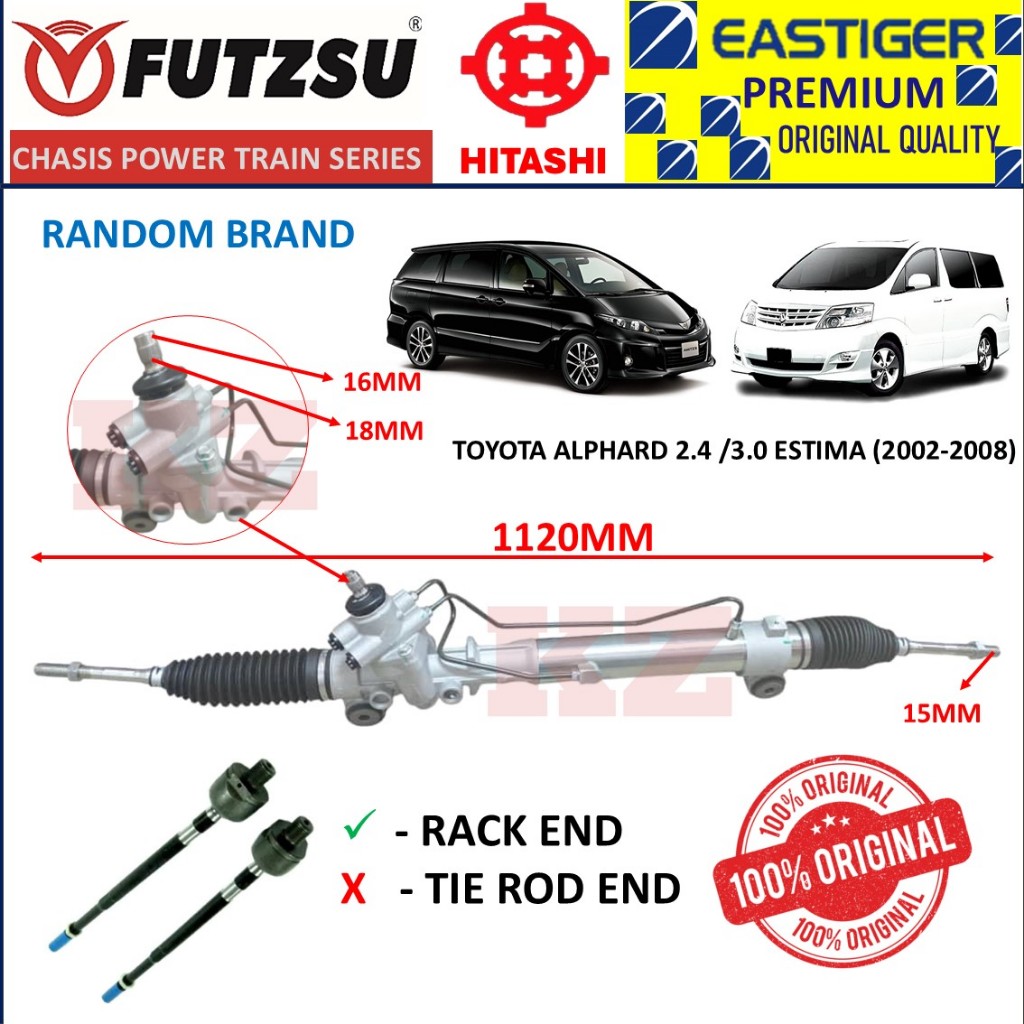 TOYOTA ALPHARD 2.4 /3.0 ESTIMA (2002-2008) POWER STEERING RACK | Shopee ...