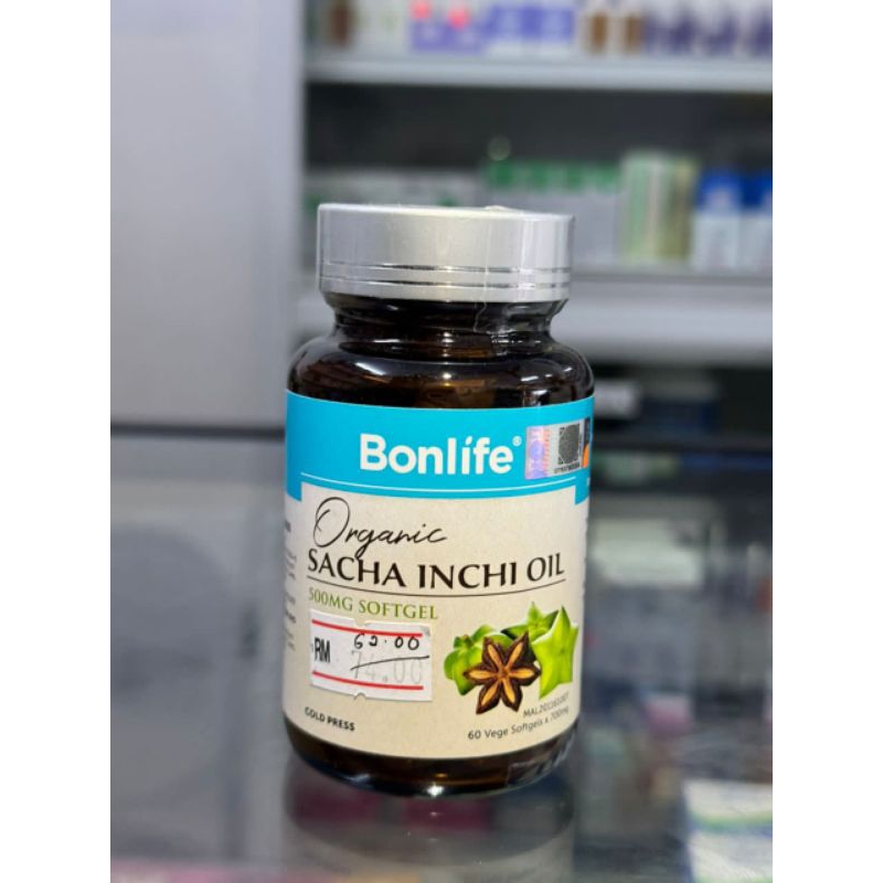 🌿 BONLIFE ORGANIC SACHA INCHI OIL 500MG { 60 Vege Softgels } Exp 13