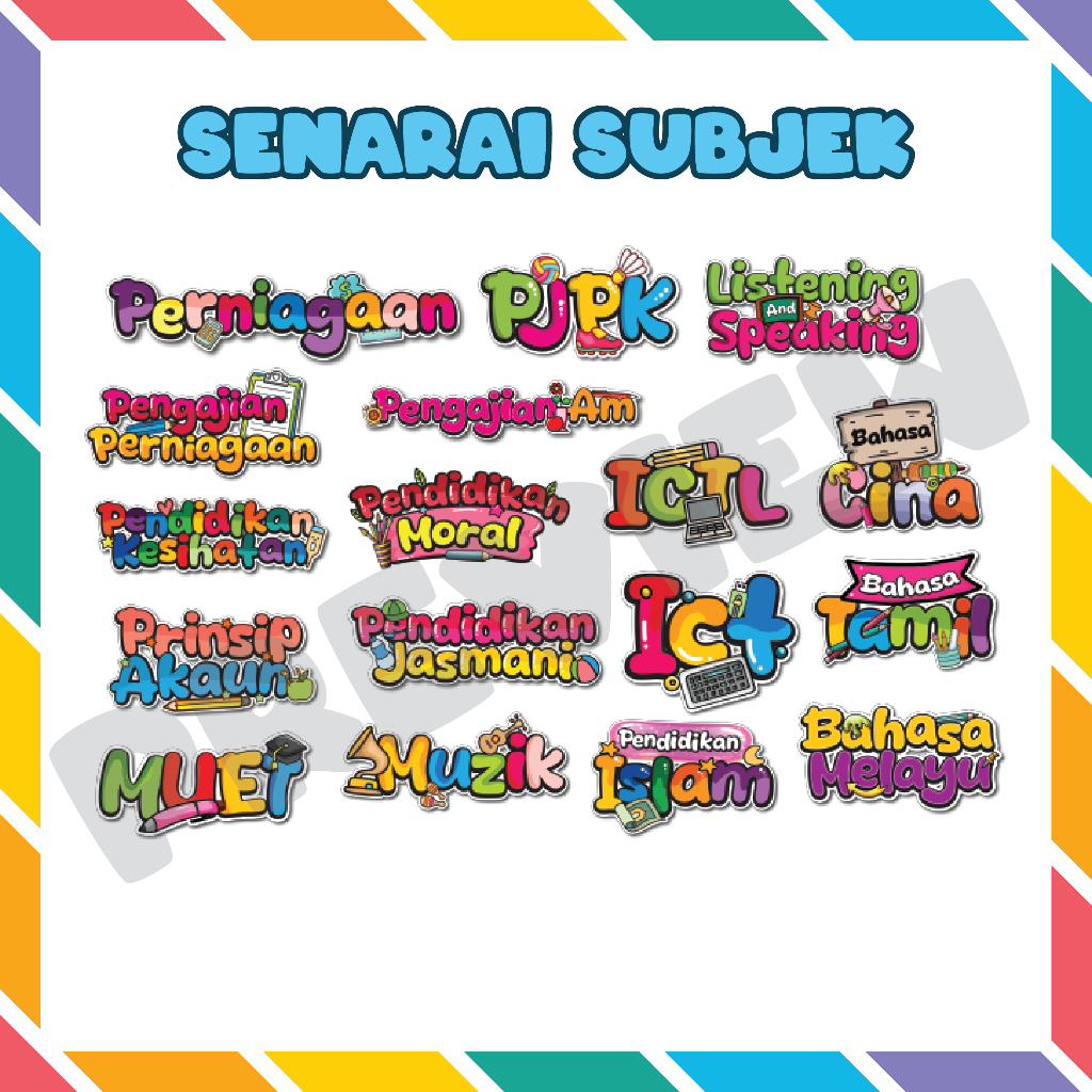Stiker FAIL Subjek Sekolah Rendah/Menengah | Shopee Malaysia