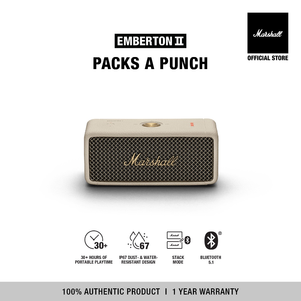 Marshall Emberton 2 Bluetooth Speaker in Black outlet