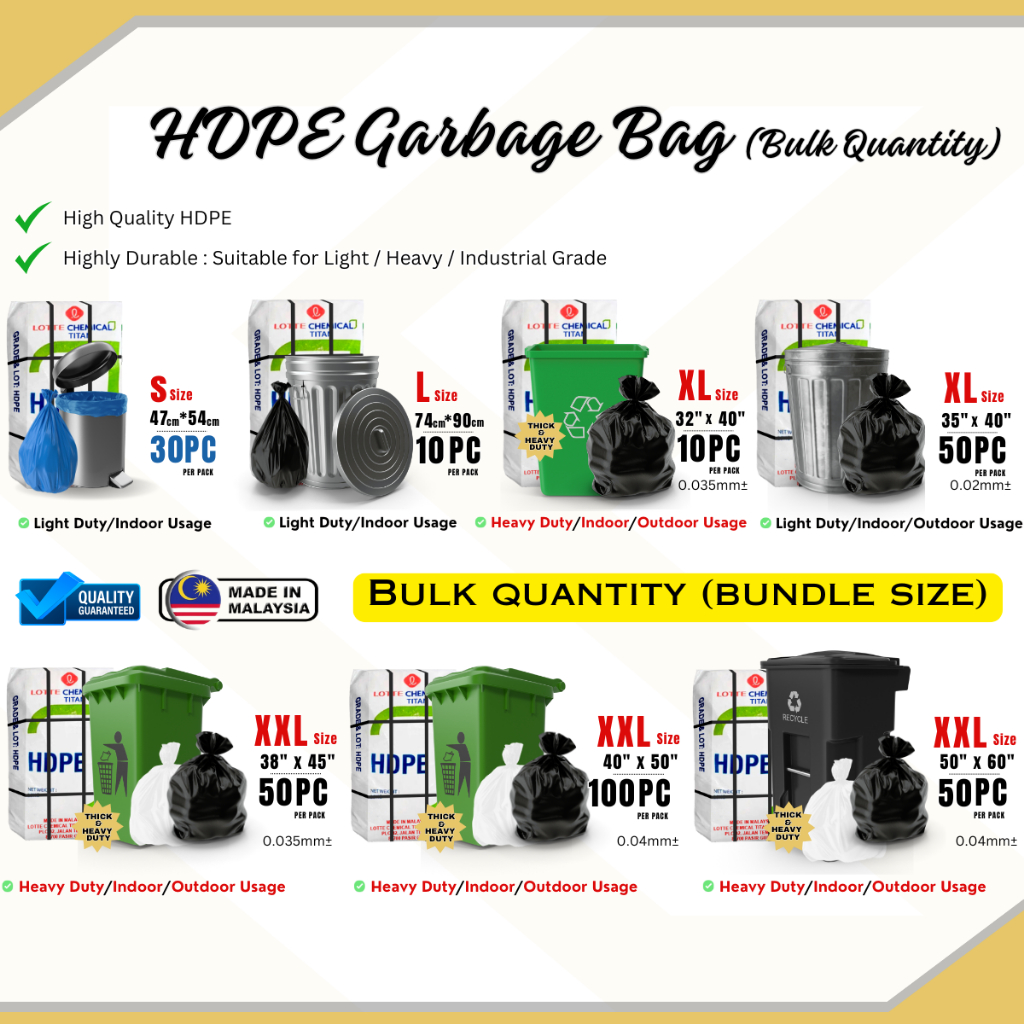 (Bulk Order Size) Garbage Plastic Bag Trash Bag Beg Sampah Plastik ...