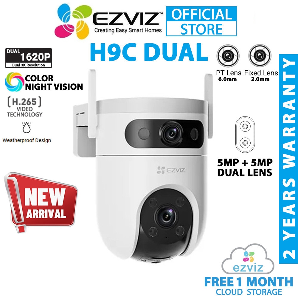 Ezviz H9C Dual Lens (5MP + 5MP) 3K Waterproof Pan/Tilt Two Way Talk ...