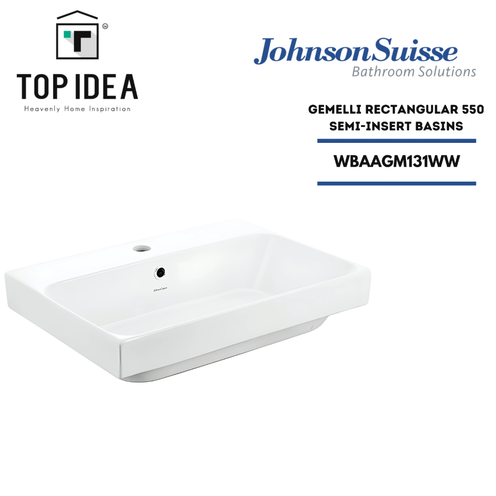 Johnson Suisse Gemelli Rectangular 550 Semi-insert Basins WBAAGM131WW ...