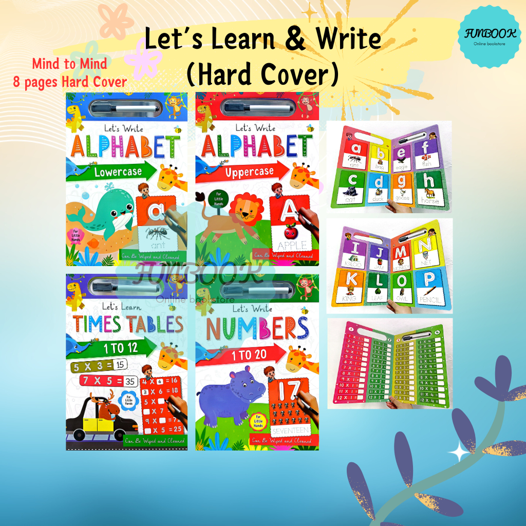 [FUNBOOK] PEN Let's Learn Numbers Alphabet Uppercase Lowercase time ...