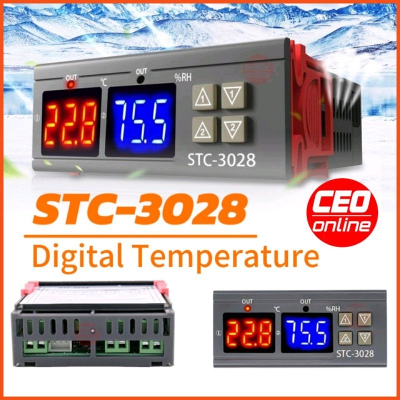 CEO 🇲🇾 STC-3028 Dual Digital Temperature Thermostat Humidity Control ...
