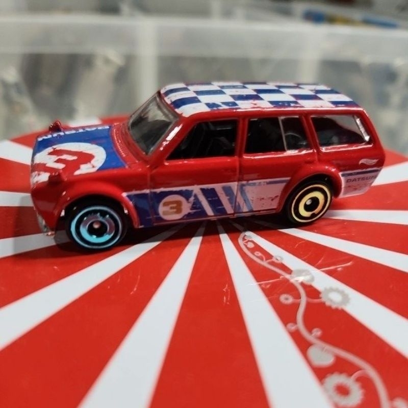 Hot Wheels Personalizzato Datsun 510 Vagone – Blu Spectraflame Con Righe Arancioni