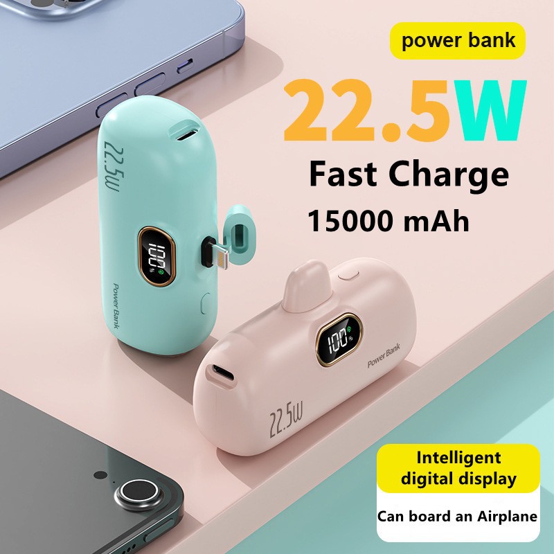 15000mAh Mini Power Bank Fast Charging External Battery Fast Charge ...